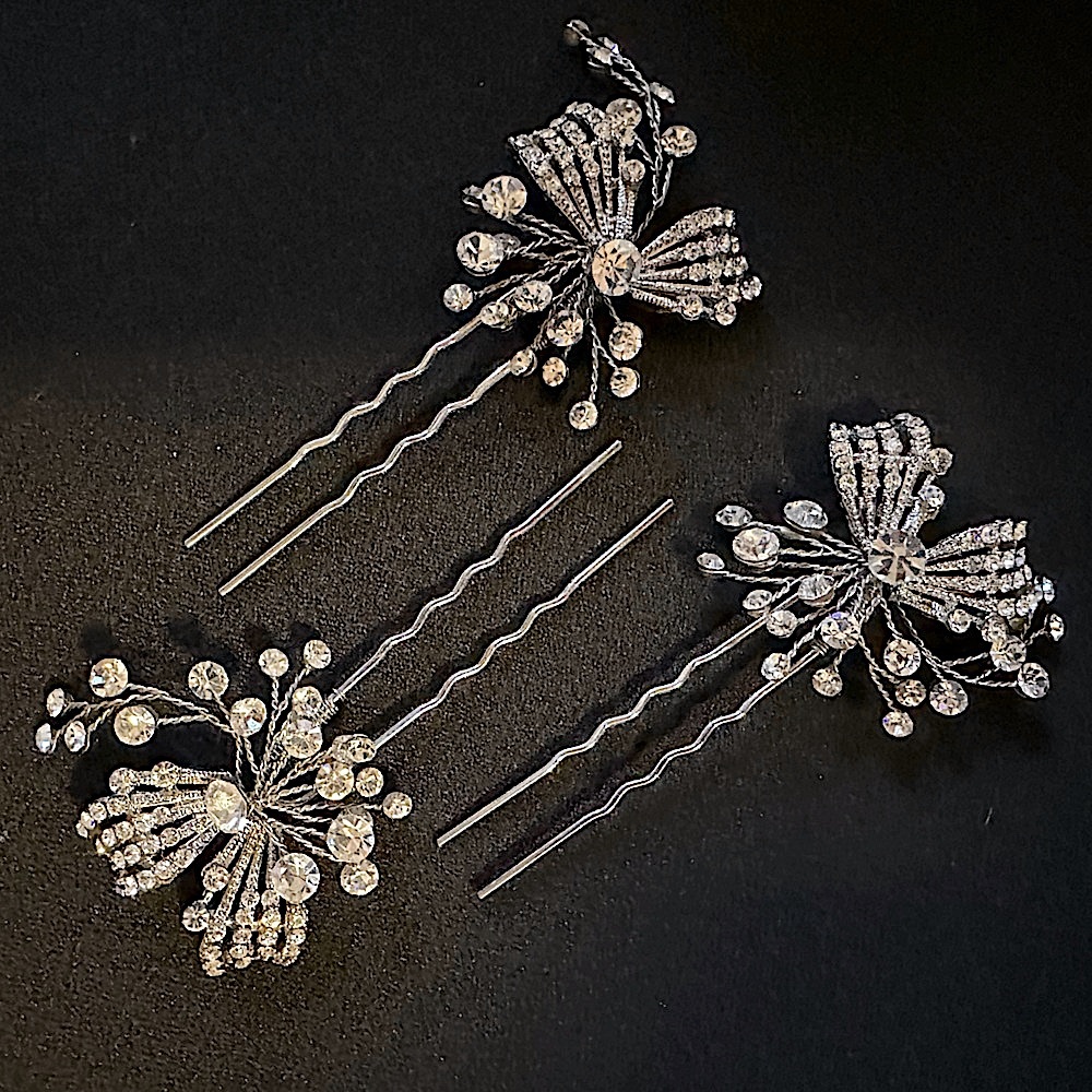 NWOT Nina Crystal bridal hair pins, 3 qty